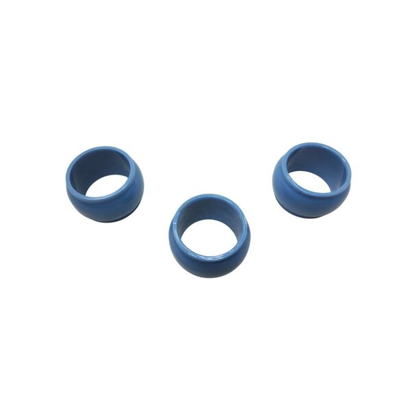 Set Of 3 Vintage Blue Melamine Napkin Rings - Picture 4 of 4